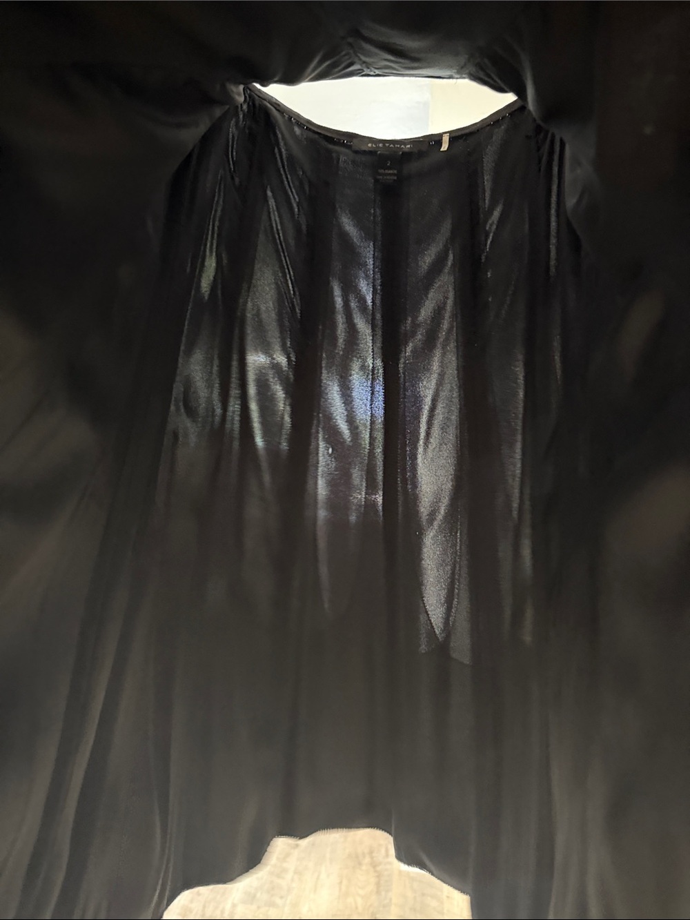 Elie Tahari Black Paneled A-Line Midi Skirt - Picture 12 of 12